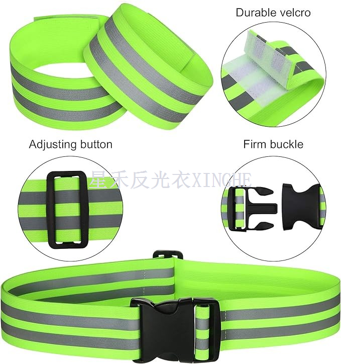 हाथ, कलाई, टखने, पैर, दौड़ने, साइकलिंग, वॉकिंग मैराथन के लिए सुरक्षा चिंतनशील पट्टा पीटी बेल्ट चिंतनशील कमर बेल्ट