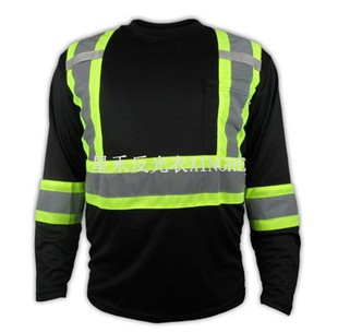 काली उच्च दृश्यता सुरक्षा शर्ट