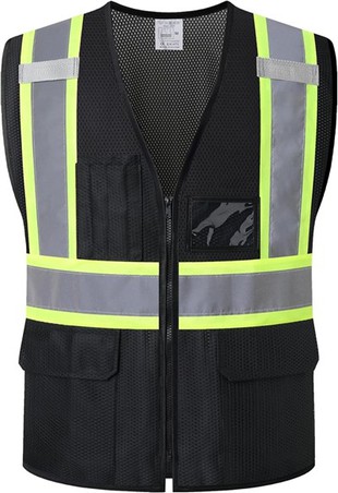 ब्लैक मेश इंजीनियर सुरक्षा बनियान